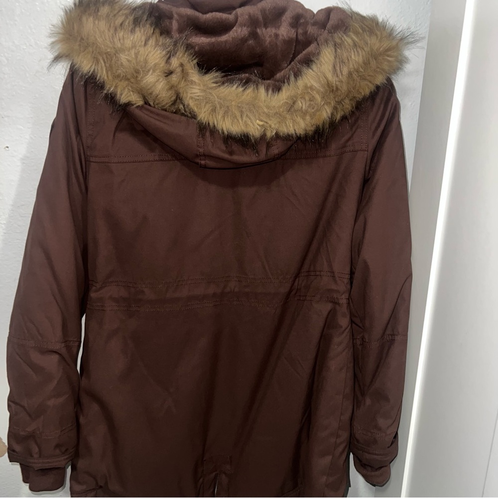 Hollister Brown Faux Fur Lined Parka - Picture 3 of 3